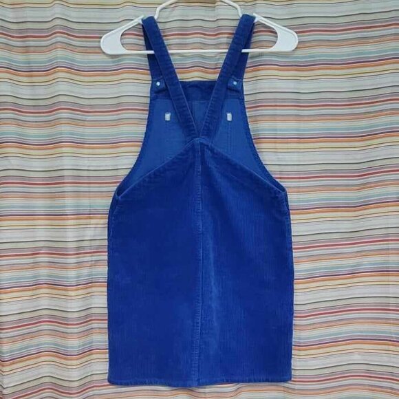 🍄 50% OFF - TWIK - Blue Corduroy Jumper Overall Mini Dress - Picture 3 of 7